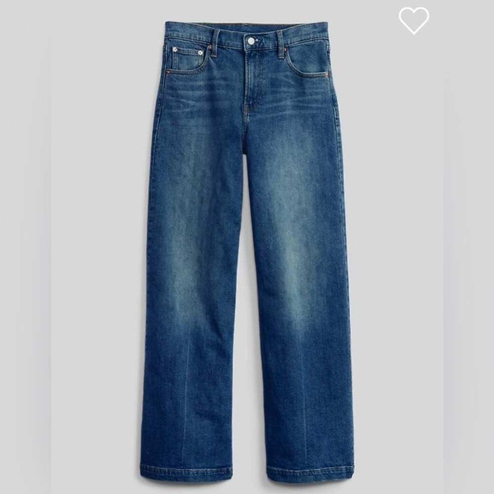 GAP High Rise Stride Wide Leg Jeans in Dark Wash, Size 30 long, NEW WITH TAGS!